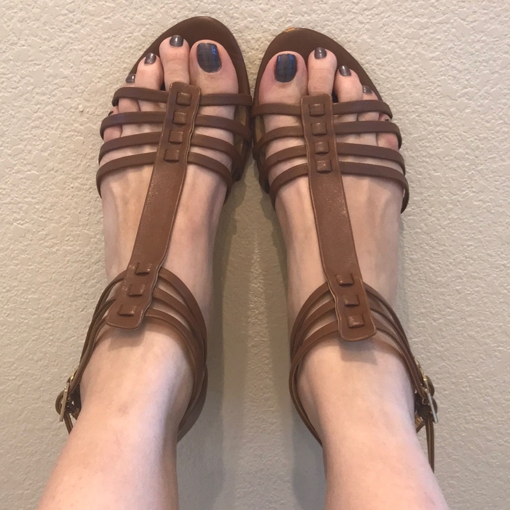Brown leather Talbots sandals size 8
